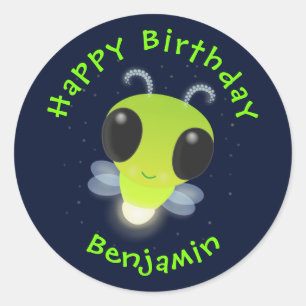 Gloed van de klap de firefly illustratie van de ca ronde sticker