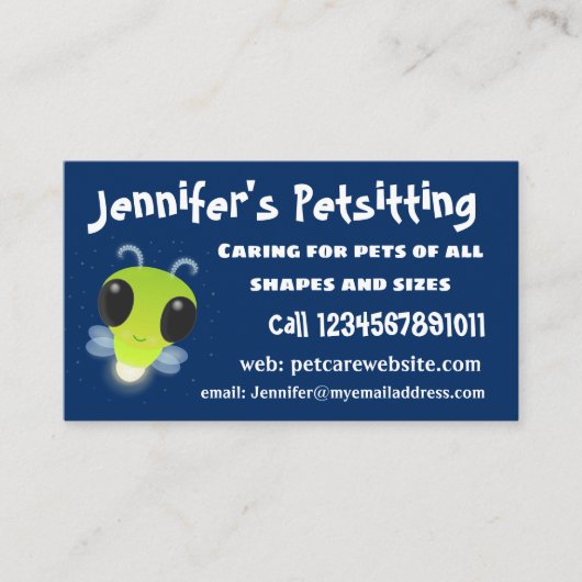 Gloed van de klap de firefly illustratie van de ca visitekaartje (Voorkant)