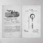 Gloedgloeilamp door Thomas Edison Patent Poster (Voorkant)