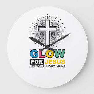 Gloei Voor Jezus Christelijk Kruis Licht Shirt Ont Grote Klok