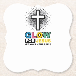 Gloei Voor Jezus Christelijk Kruis Licht Shirt Ont Kartonnen Onderzetters