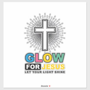Gloei Voor Jezus Christelijk Kruis Licht Shirt Ont Sticker