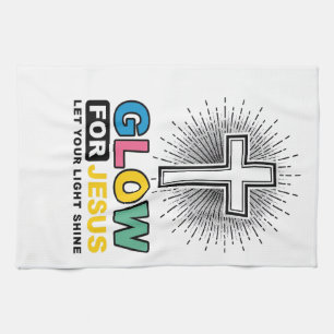 Gloei Voor Jezus Christelijk Kruis Licht Shirt Ont Theedoek