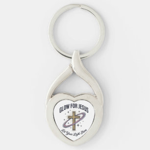 Gloei voor Jezus Christelijk Kruis Vintage Vector Sleutelhanger