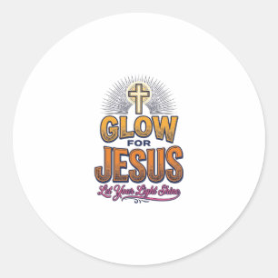 Gloei voor Jezus Laat je licht schijnen Christelij Ronde Sticker