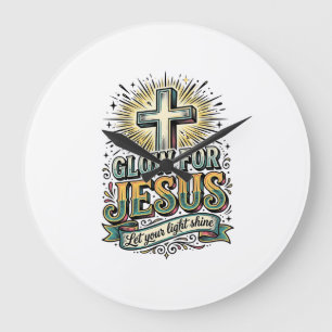 Gloei Voor Jezus Vintage Christelijk Kruis Shirt Grote Klok