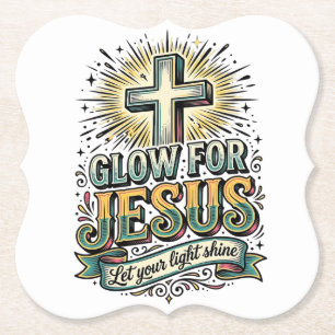 Gloei Voor Jezus Vintage Christelijk Kruis Shirt Kartonnen Onderzetters