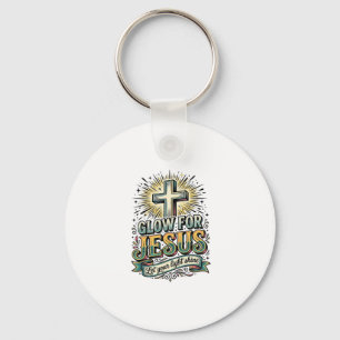 Gloei Voor Jezus Vintage Christelijk Kruis Shirt Sleutelhanger