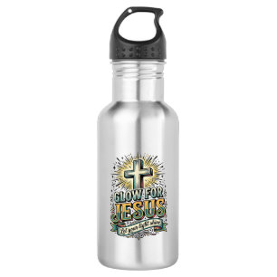 Gloei Voor Jezus Vintage Christelijk Kruis Shirt Waterfles