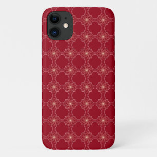 gloeiend abstract patroon op rood iPhone 11 hoesje
