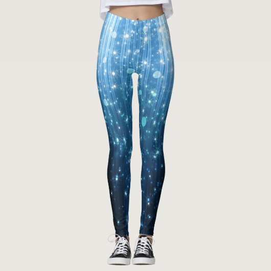 Gloeiend Abstract: verlichte achtergrondkunst. Leggings (Voorkant)