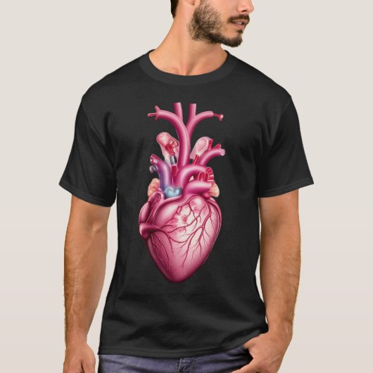 Gloeiend anatomisch hart t-shirt (Voorkant)