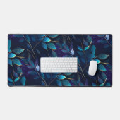 Gloeiend blauw blad bureaumat (Keyboard & Muis)