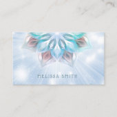 Gloeiend Blauw Turquoise Mandala Visitekaartje (Voorkant)