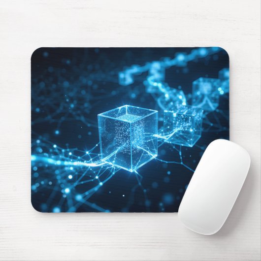 Gloeiend Blockchain Pad Muismat (Met muis)