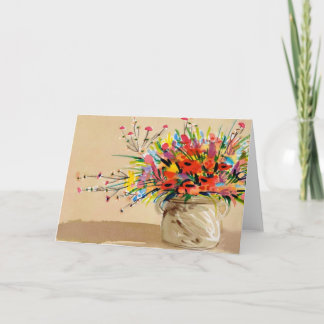 Gloeiend boeket in Stone Jar Kaart