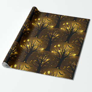 Gloeiend Griezelbos Bokeh - Nachtelijke Bomen Cadeaupapier