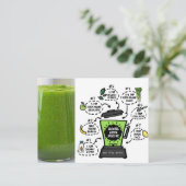 Gloeiend groen smoothie recept briefkaart (Staand voorkant)