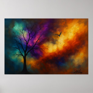 Gloeiend landschap poster
