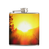 gloeiend Oranje zonsondergang Heupfles (Voorkant)