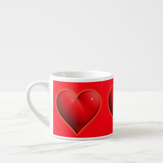 Gloeiend Rode 3-D Hart Espresso Kop (Links)