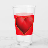 Gloeiend Rode 3-D Hart Glas (Achterkant)