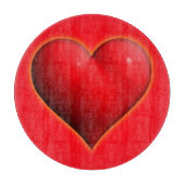 Gloeiend rood 3D-hart Snijplank (Voorkant)