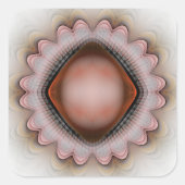 Gloeiend rood kristal ornament vierkante sticker (Voorkant)