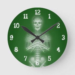 Gloeiend Skelet: Wandklok Ronde Klok