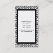 , gloeiend , stijlvol zwart en wit visitekaartje (Achterkant)