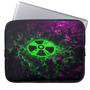 gloeiend symbool voor het gevaar van giftig afval laptop sleeve