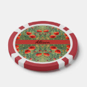 Gloeiend veld van rode klaprozen, personaliseerbaa poker chips (Enkel)