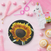 Gloeiend Zonnebloempapier Bord (Feest)