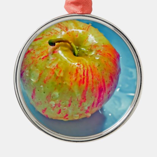 Gloeiende appel metalen ornament (Voorkant)