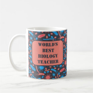 Gloeiende bacteriën micro-organisme roze blauw koffiemok