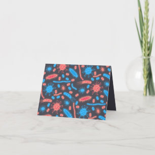 Gloeiende Bacteriën Micro-organisme roze blauw Ler Bedankkaart