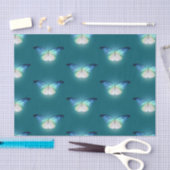 Gloeiende blauw-witte vlinders tissuepapier (Craft)