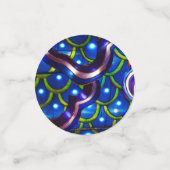 Gloeiende blauwe schalen confetti (Kleine voorkant)