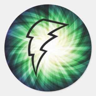 gloeiende bliksemschicht ronde sticker