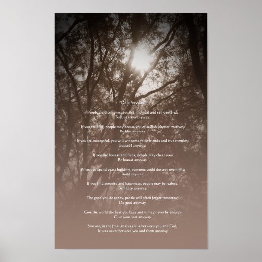 Gloeiende Bomen "Doe het toch" Poster (Voorkant)