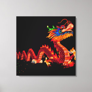 Gloeiende Chinese Parade Dragon Canvas Afdruk