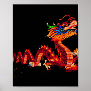 Gloeiende Chinese Parade Dragon Poster