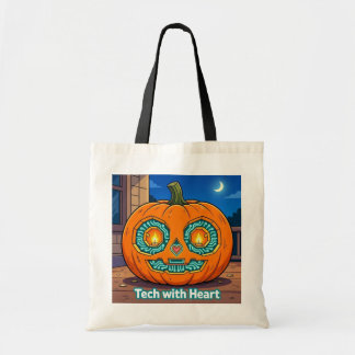 Gloeiende Circuit Pompoen - Grote Tote Bag