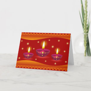 Gloeiende Decoratieve Lampen Diwali Kaart