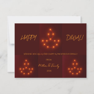 Gloeiende Diwali Lamp van decoratieve feestelijke Briefkaart
