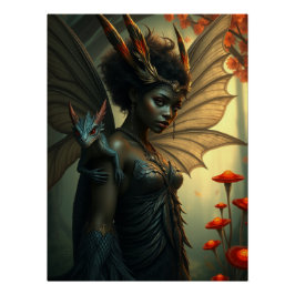 Gloeiende Dragon Fairy Art Perfect Poster