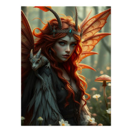 Gloeiende Dragon Fairy Art Perfect Poster