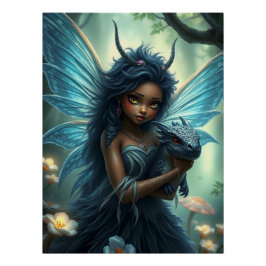 Gloeiende Dragon Fairy Art Perfect Poster