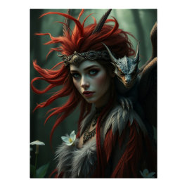 Gloeiende Dragon Fairy Art Perfect Poster