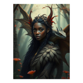 Gloeiende Dragon Fairy Art Perfect Poster